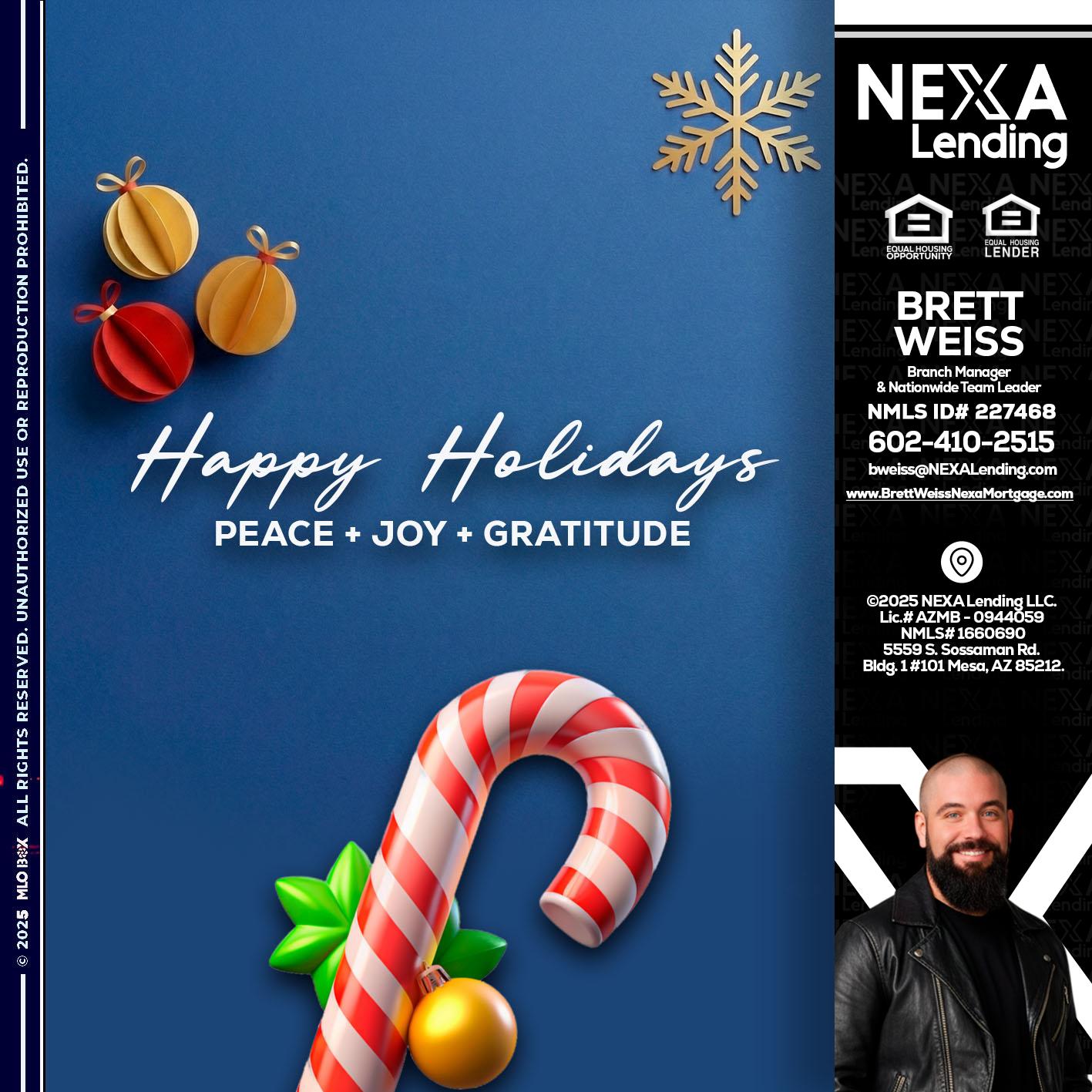 HAPPY HOLIDAYS - Brett Weiss -Branch Manager &  Nationwide Team Lead