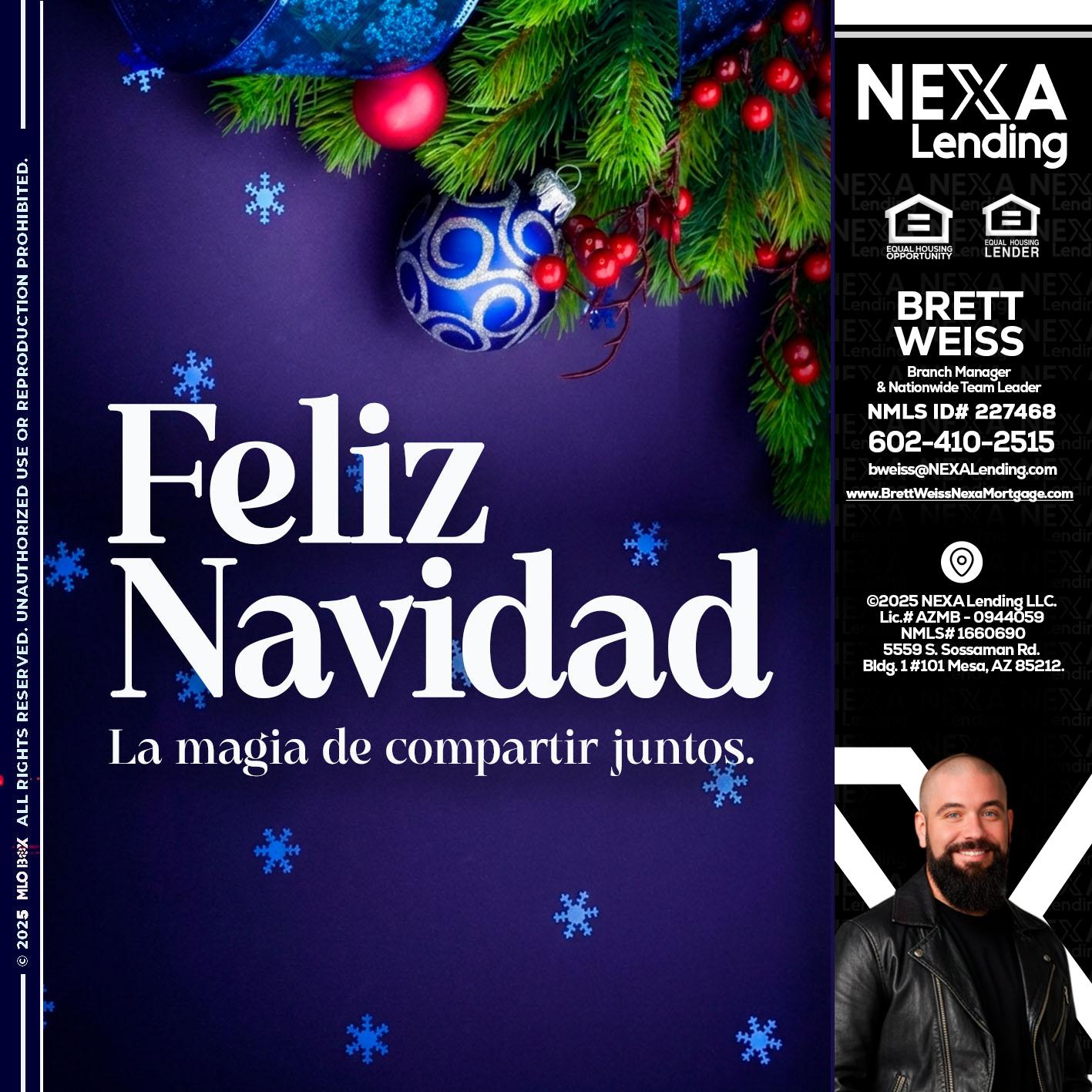 FELIZ NAVIDAD - Brett Weiss -Branch Manager &  Nationwide Team Lead