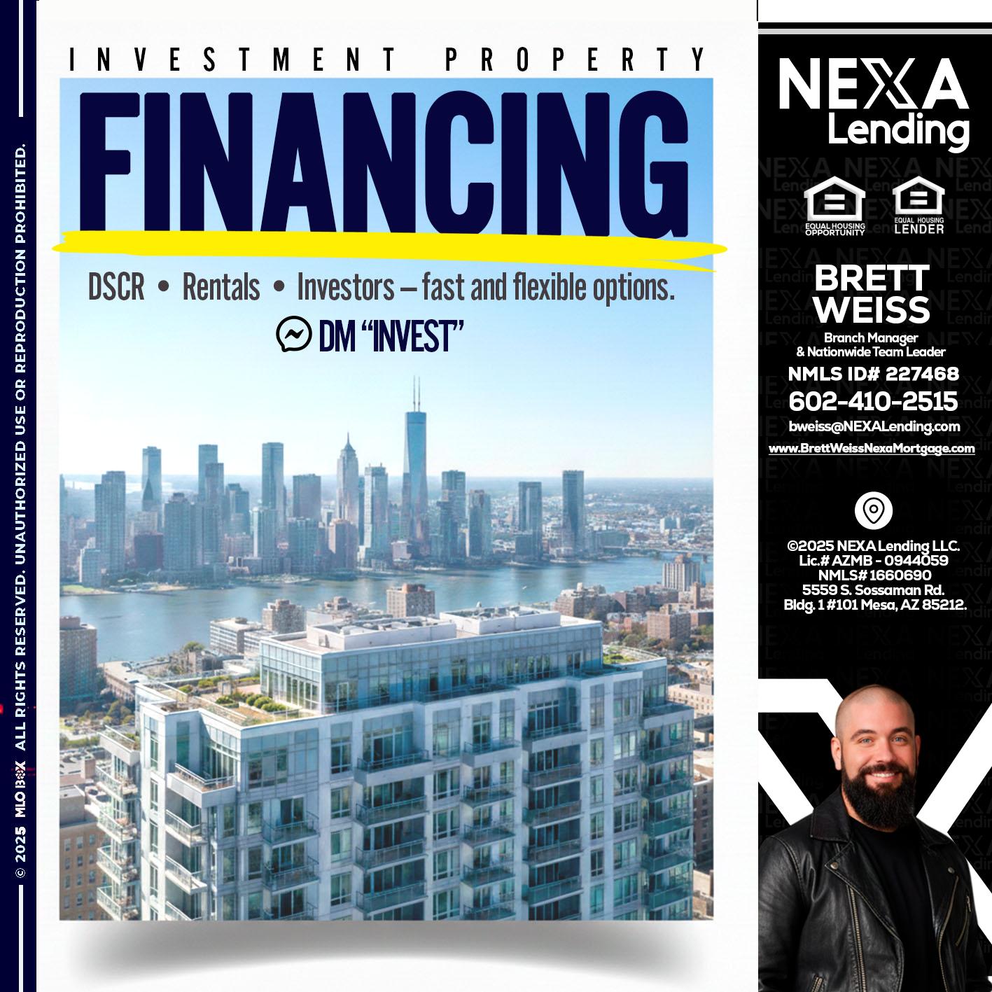 FINANCING - Brett Weiss -Branch Manager &  Nationwide Team Lead