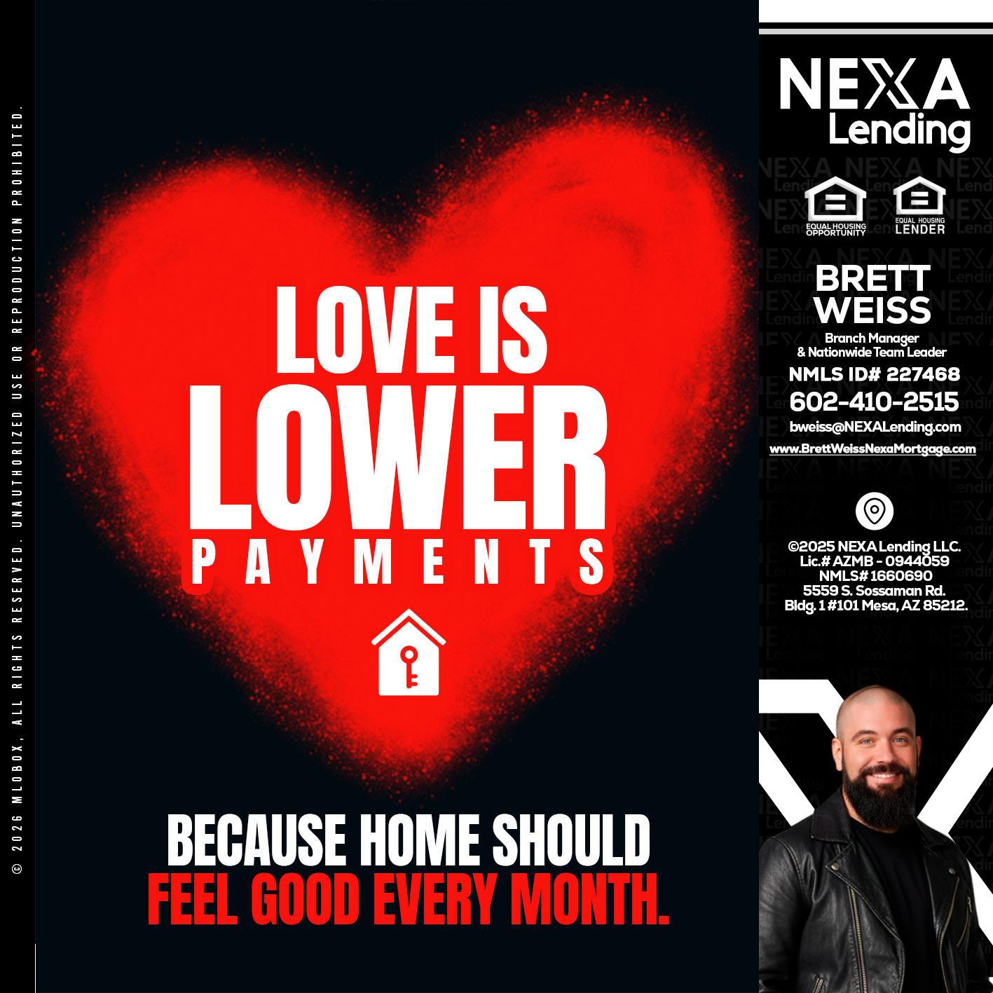 LOVE IS LOWER - Brett Weiss -Branch Manager &  Nationwide Team Lead