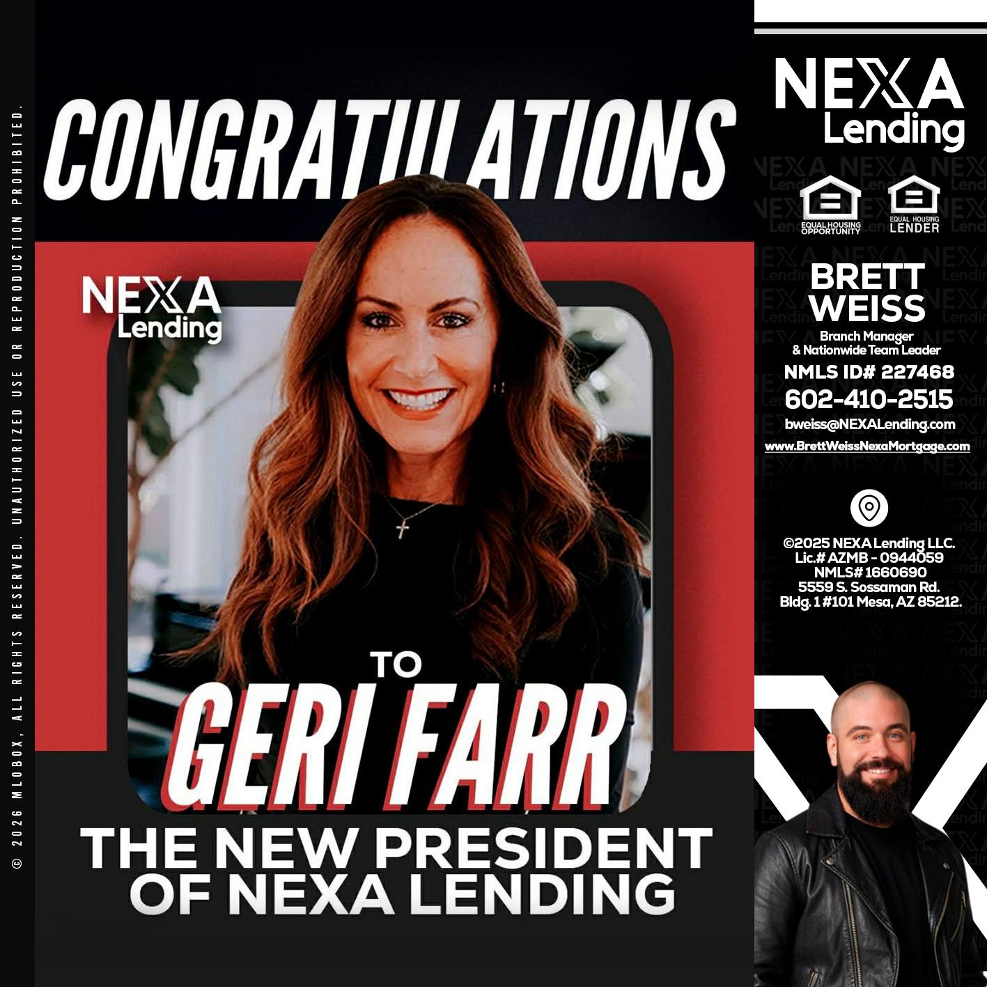 CONGRATULATIONS - Brett Weiss -Branch Manager &  Nationwide Team Lead