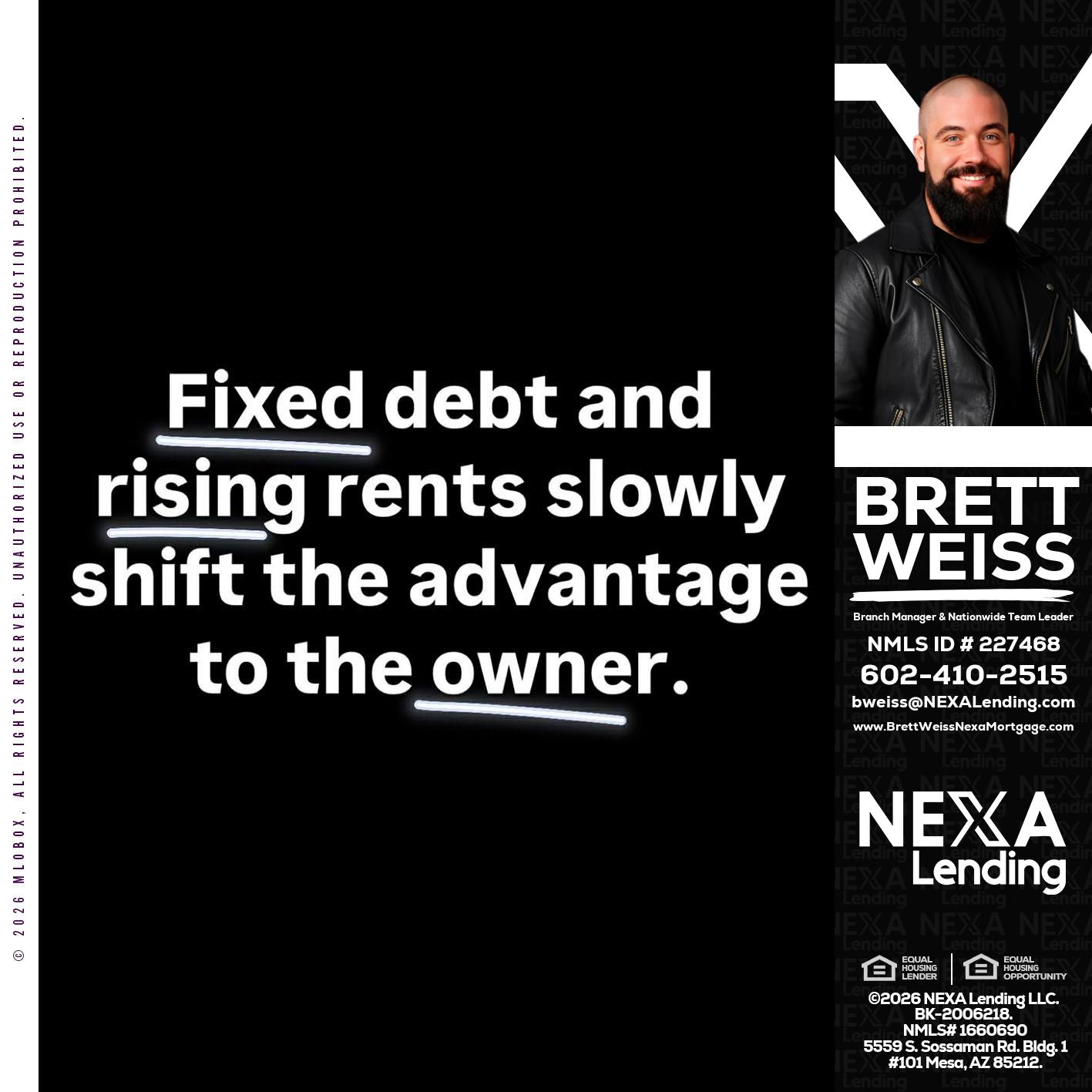 FIXED DEBT - Brett Weiss -Branch Manager &  Nationwide Team Lead