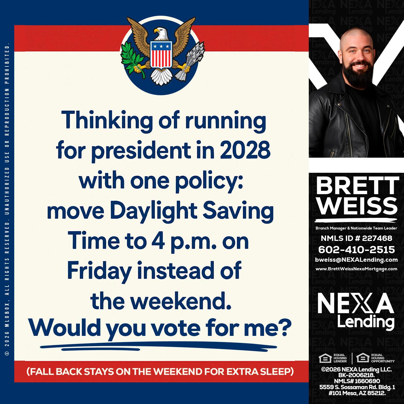 THINKING OF RUNING - Brett Weiss -Branch Manager &  Nationwide Team Lead