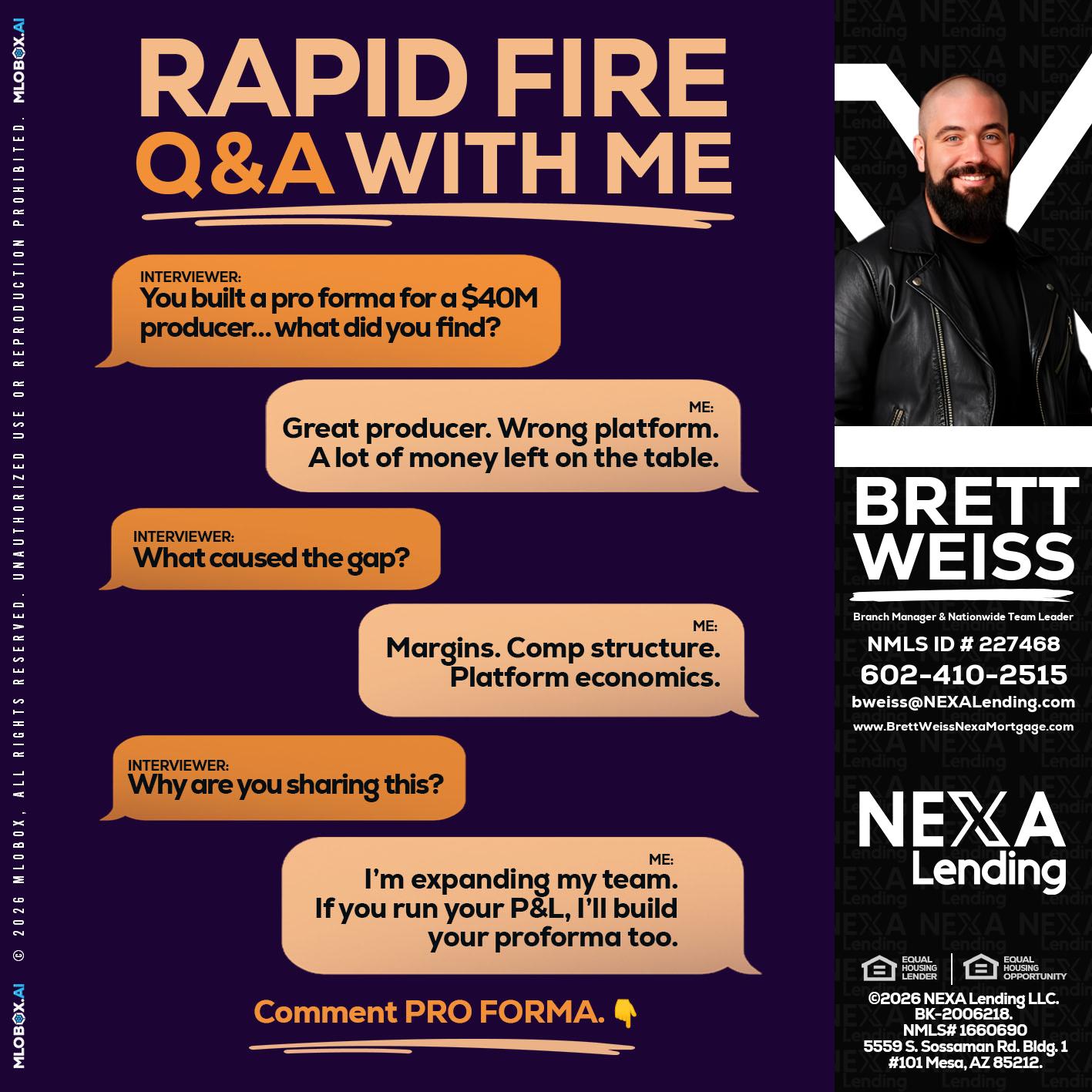 RAPID FIRE - Brett Weiss -Branch Manager &  Nationwide Team Lead