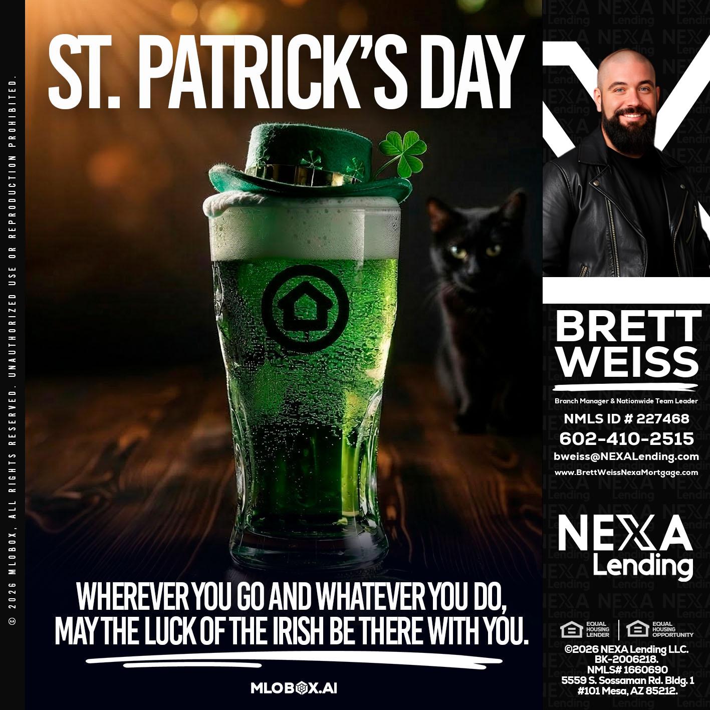 st. Patricks day - Brett Weiss -Branch Manager &  Nationwide Team Lead