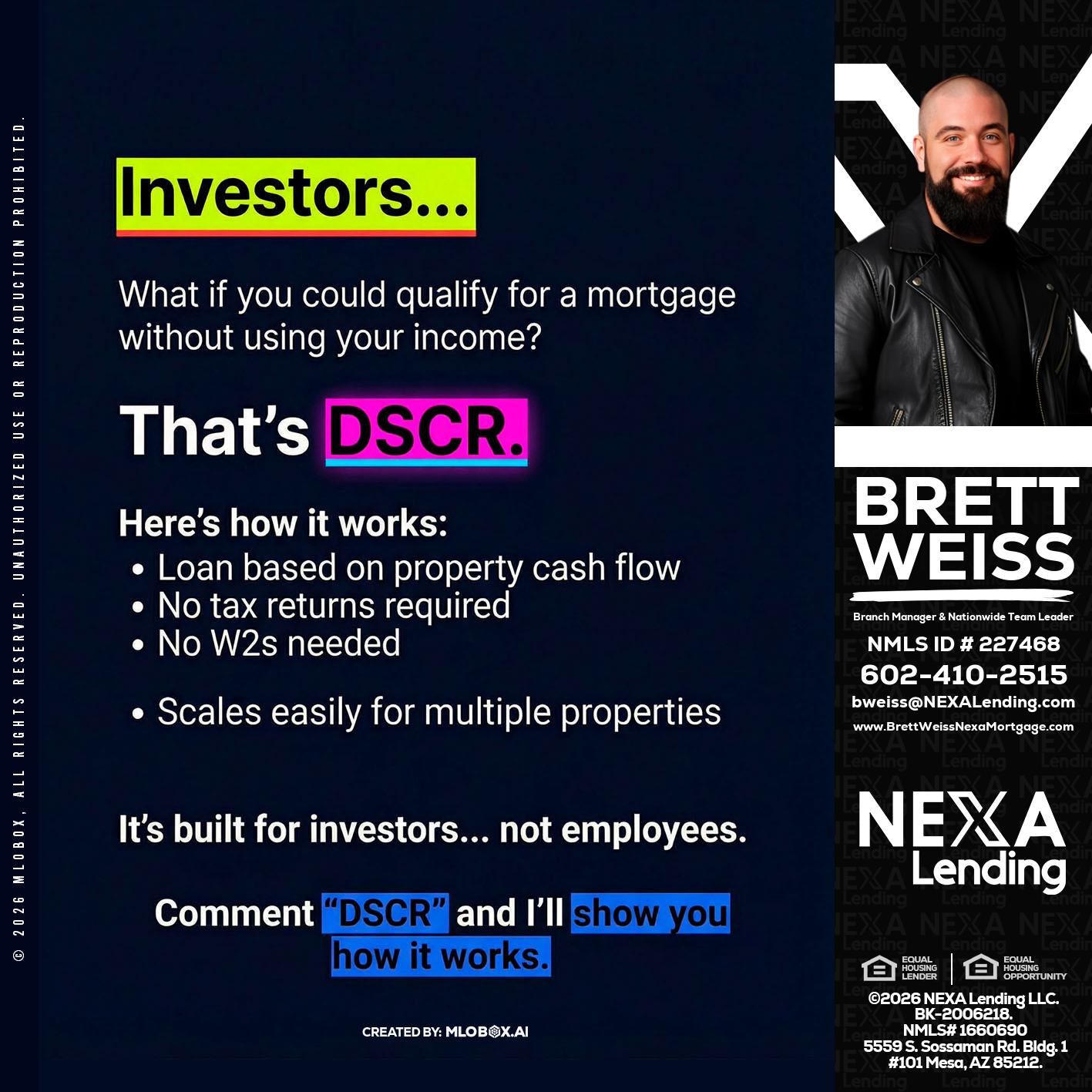 INVESTORS - Brett Weiss -Branch Manager &  Nationwide Team Lead