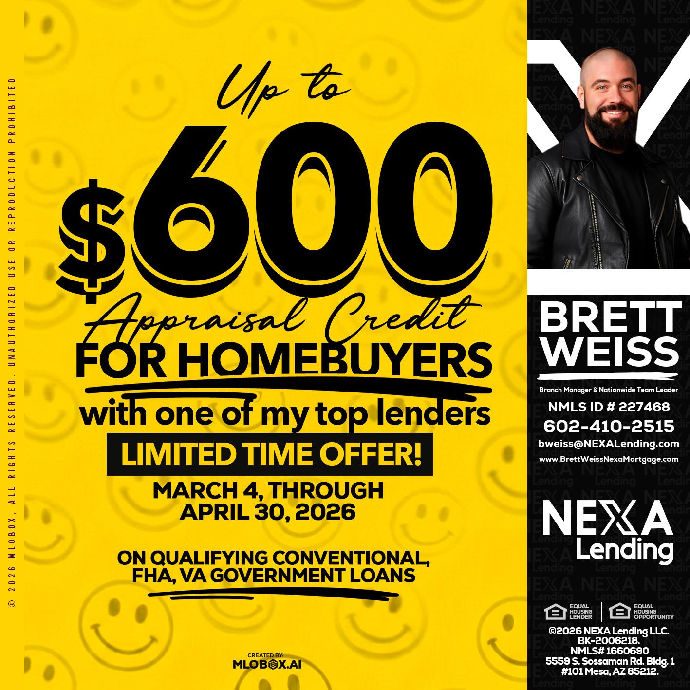 UP TO 600 - Brett Weiss -Branch Manager &  Nationwide Team Lead