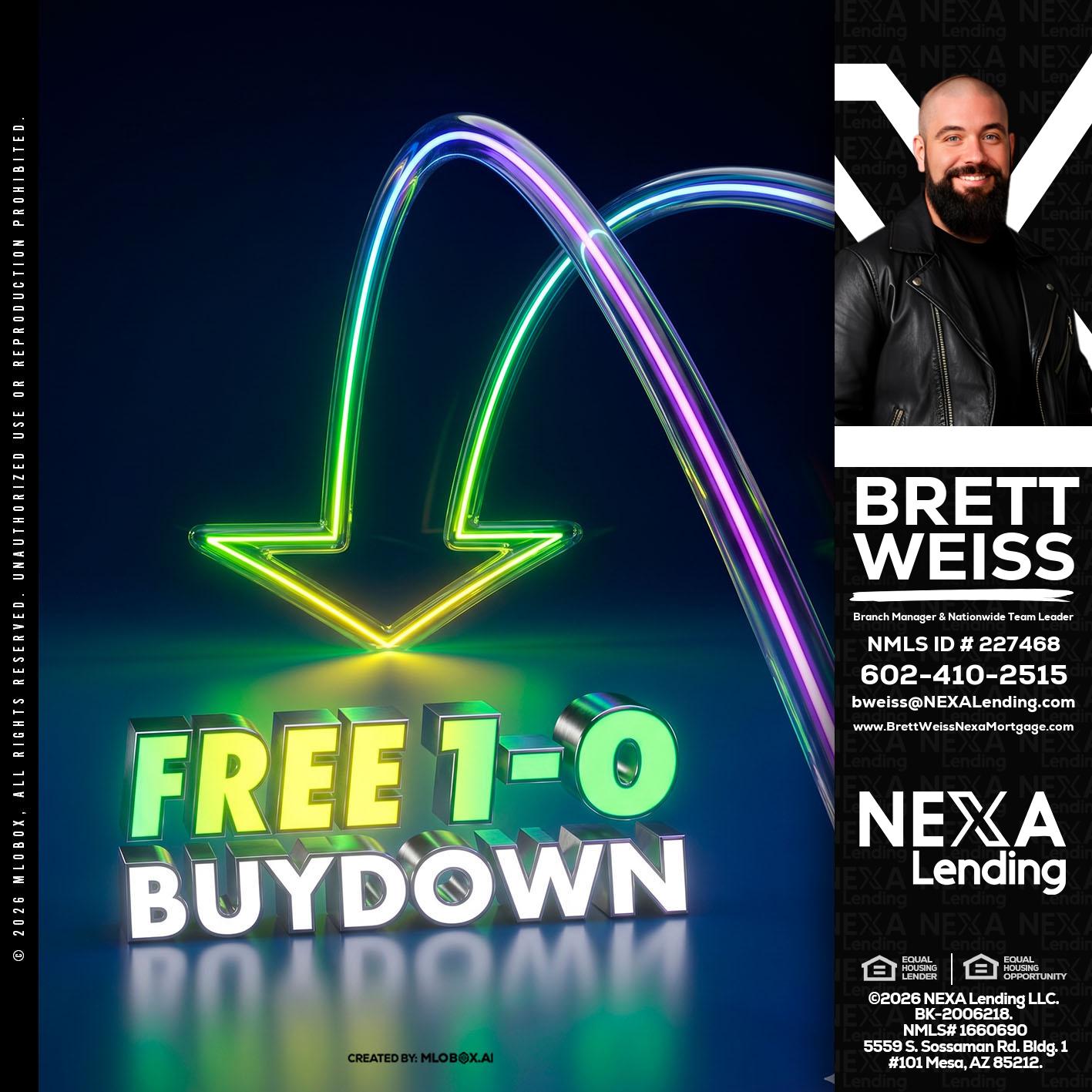 FREE 1-0 BUYDOWN - Brett Weiss -Branch Manager &  Nationwide Team Lead